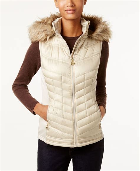 michael kors womens down vests|michael kors puffer vest women's.